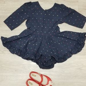 Numi Navy Rainbow Swiss Dot 3/4 Sleeve Dress